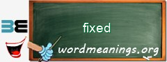 WordMeaning blackboard for fixed